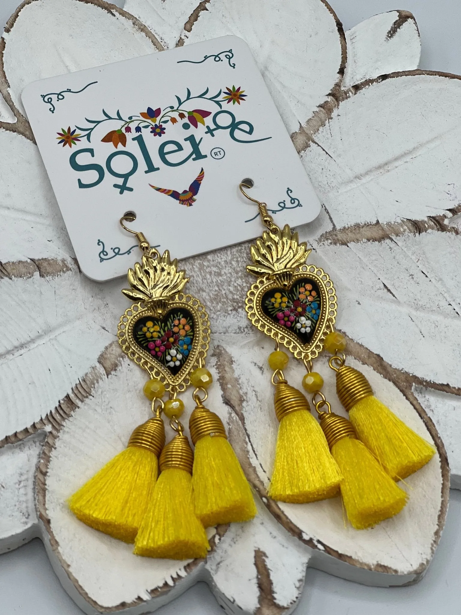 Corazon Sagrado Borlas Earrings