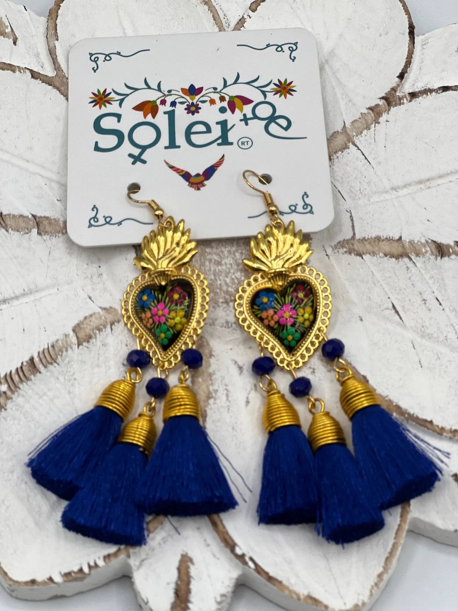 Corazon Sagrado Borlas Earrings