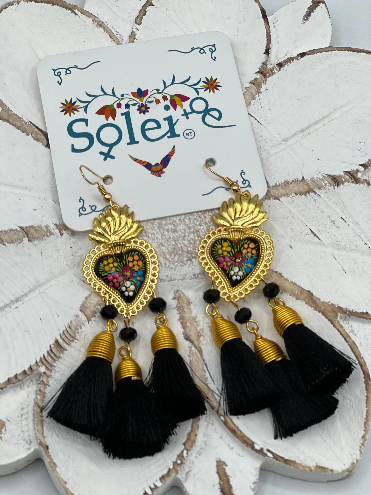 Corazon Sagrado Borlas Earrings