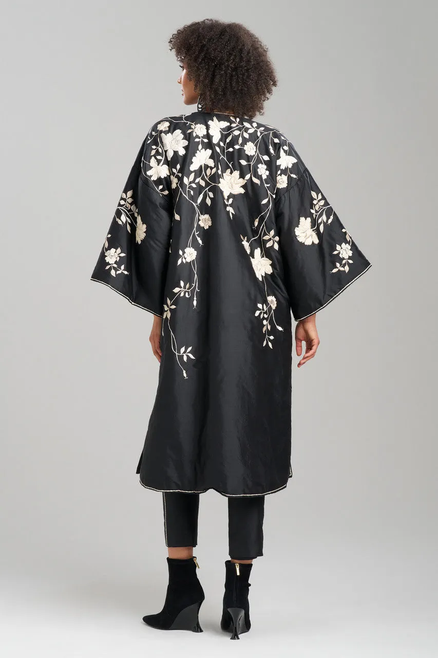 Couture Silk Dupioni Embroidered Padded Coat