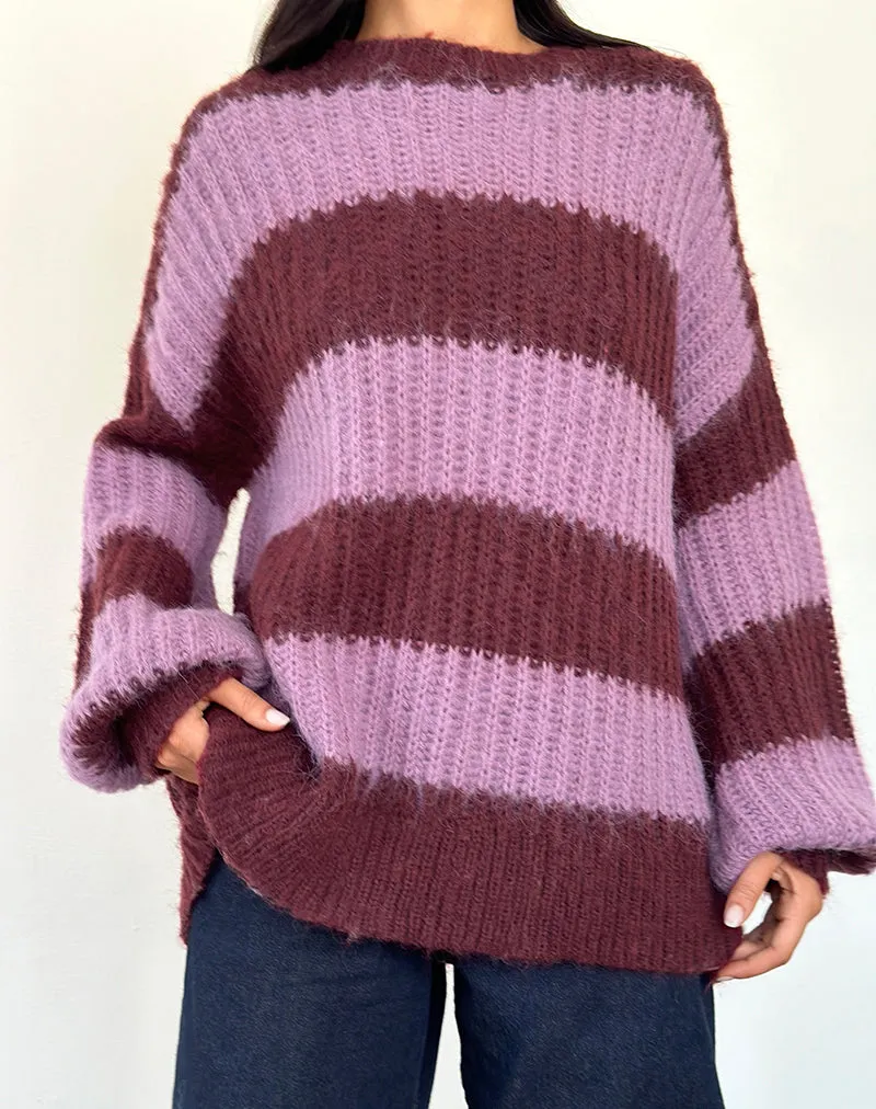 Daren Jumper in Purple Stripe