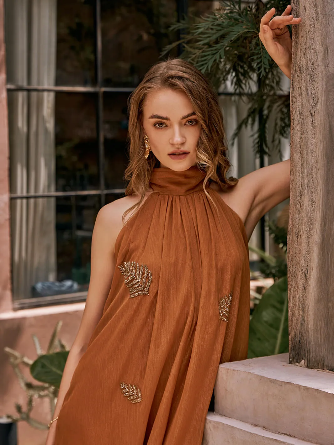 Date Palm Hand Embroidered Jumpsuit