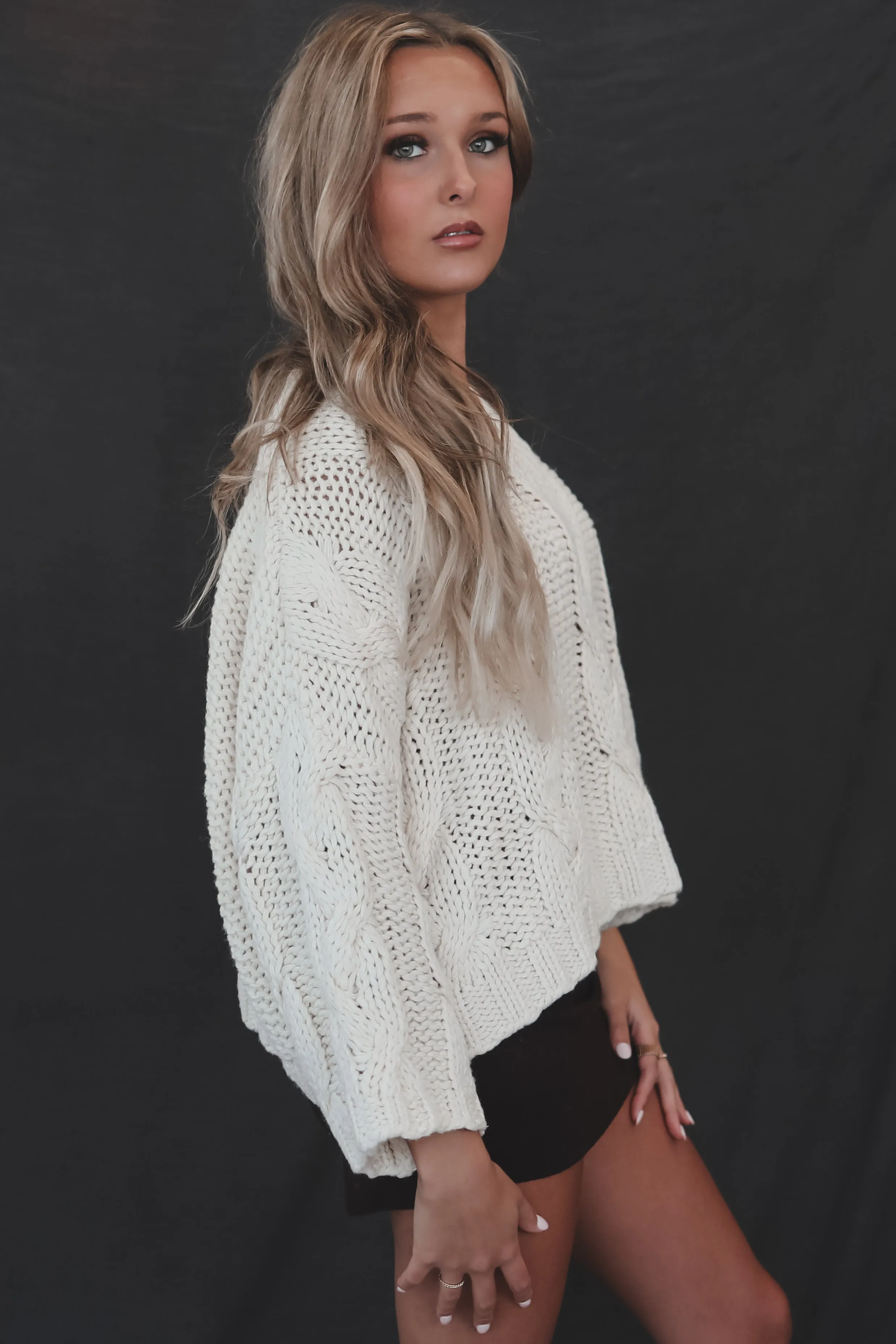 DEAL Cold On The Coast Cropped Knit Sweater