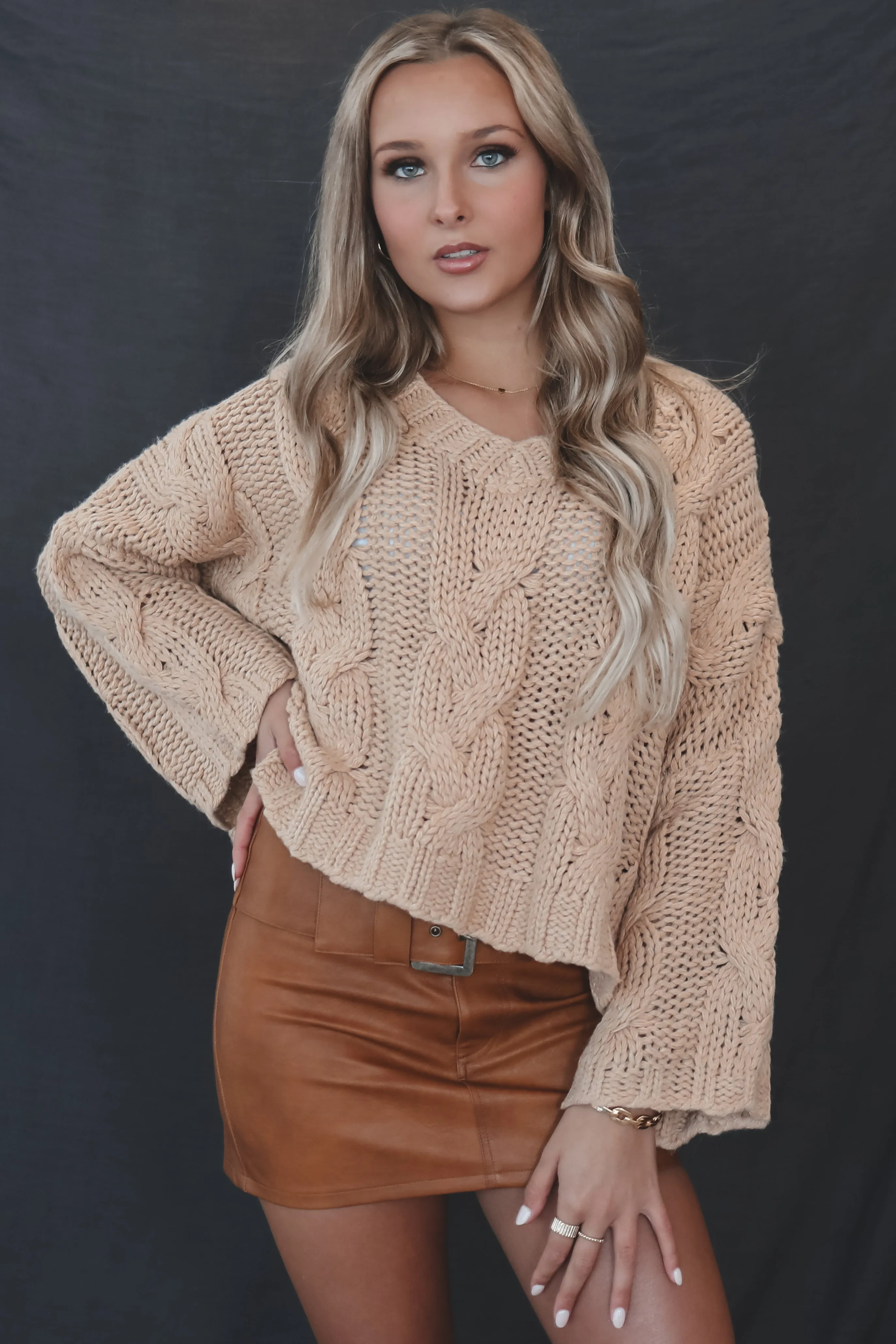 DEAL Cold On The Coast Cropped Knit Sweater