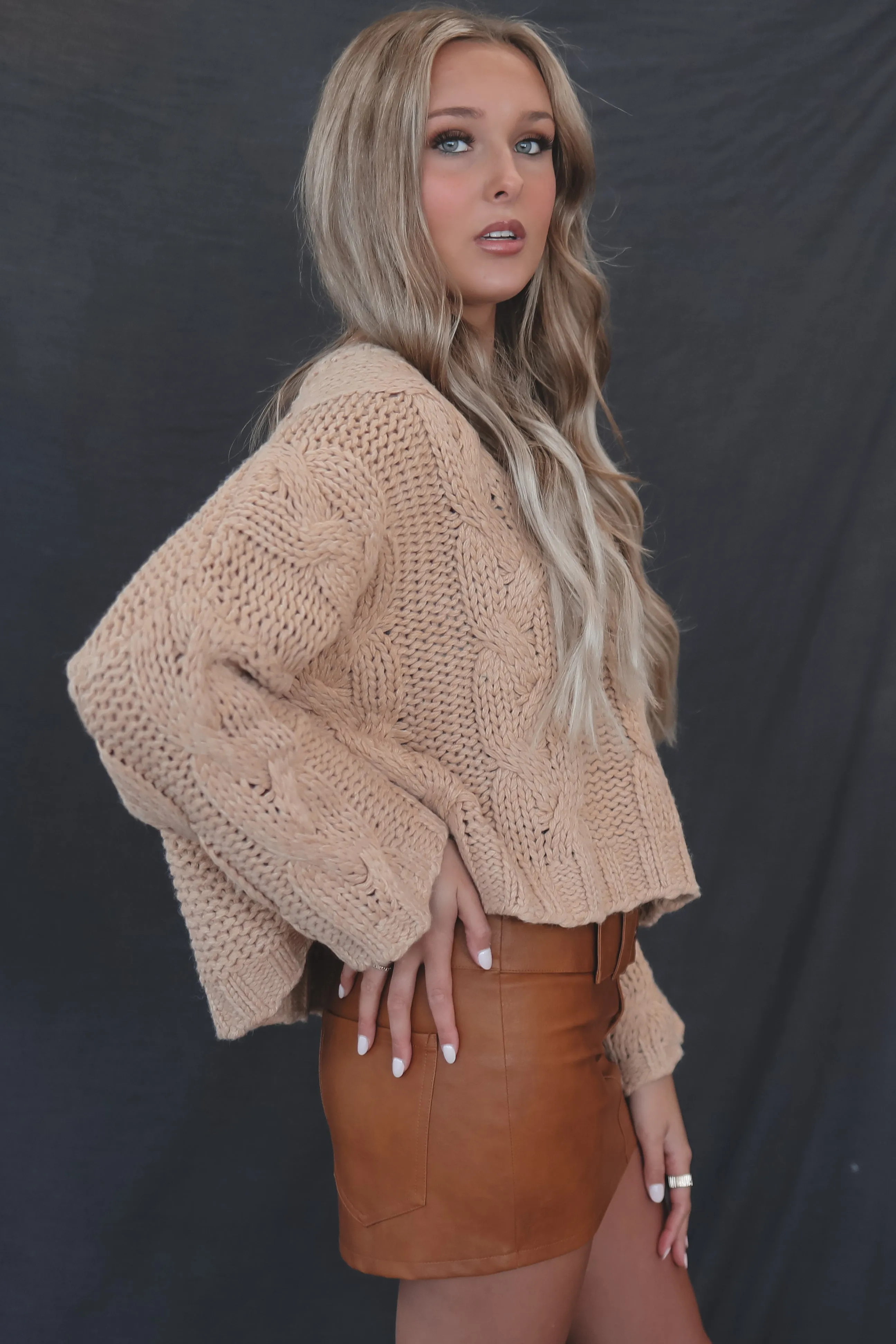 DEAL Cold On The Coast Cropped Knit Sweater