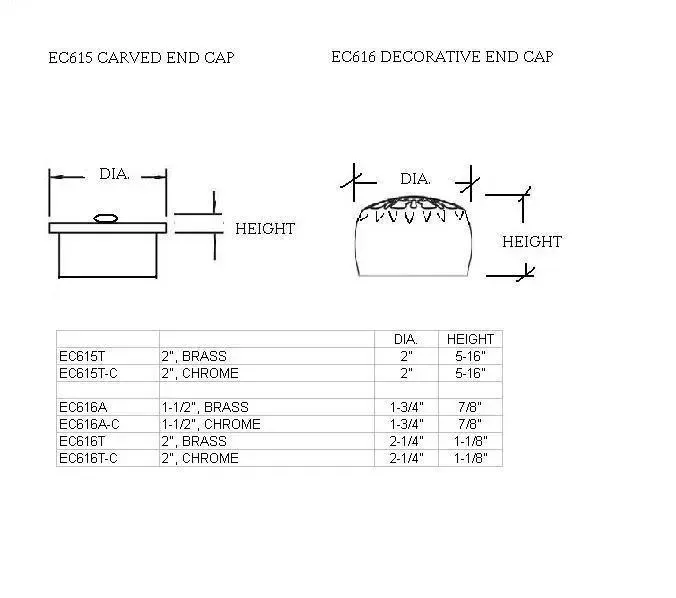 Decorative End Cap for 2" Tubing