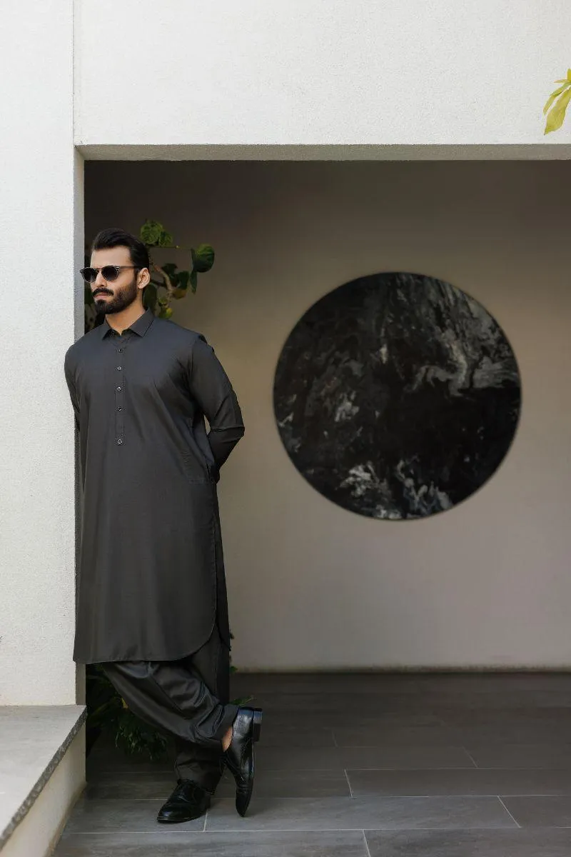 Deepak Perwani - jkt1421 & kas909 - Dark Grey - 3 Piece