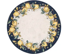 Domiziani Lava Stone Round 40" Tabletop - Yellow & Green