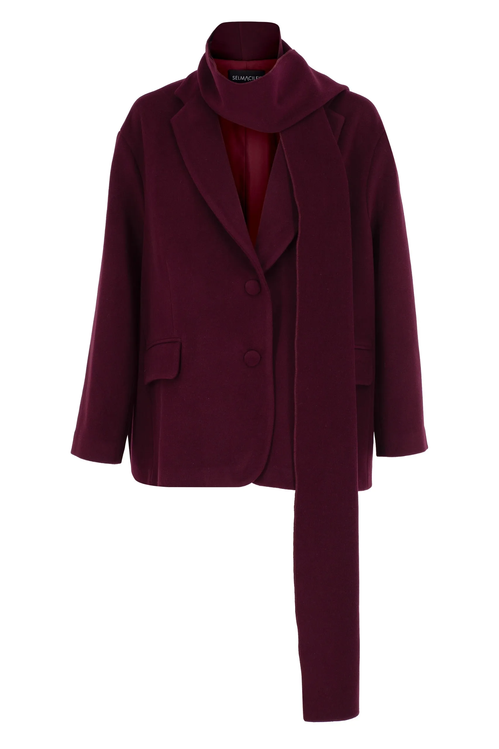 ECRU CACHET SCARF DETAILED BLAZER JACKET