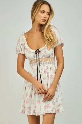 Eloise Lace Trim Mini Dress