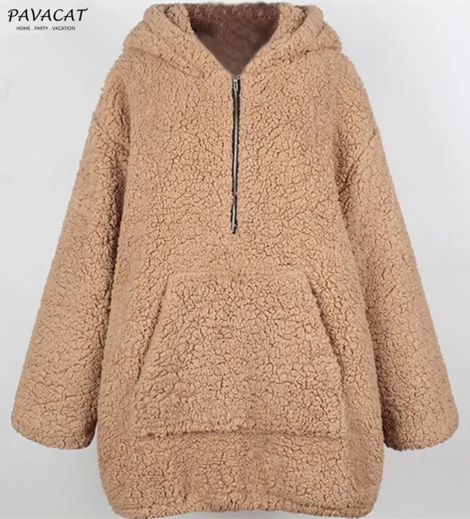 elveswallet Faux Lambswool Thick Hooded Teddy Coat