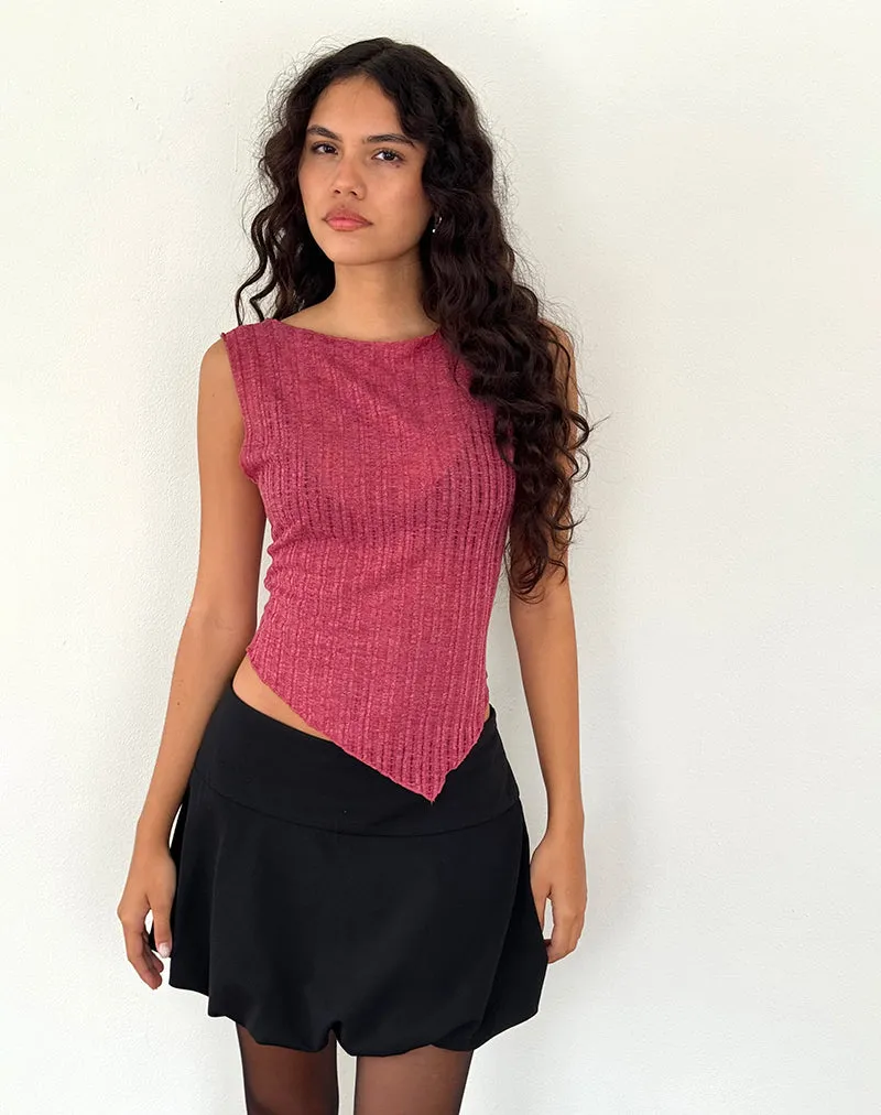 Etta Vest Top in Burgundy