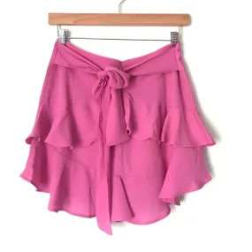 Express High Waisted Pink Ruffle Mini Skirt- Size 4