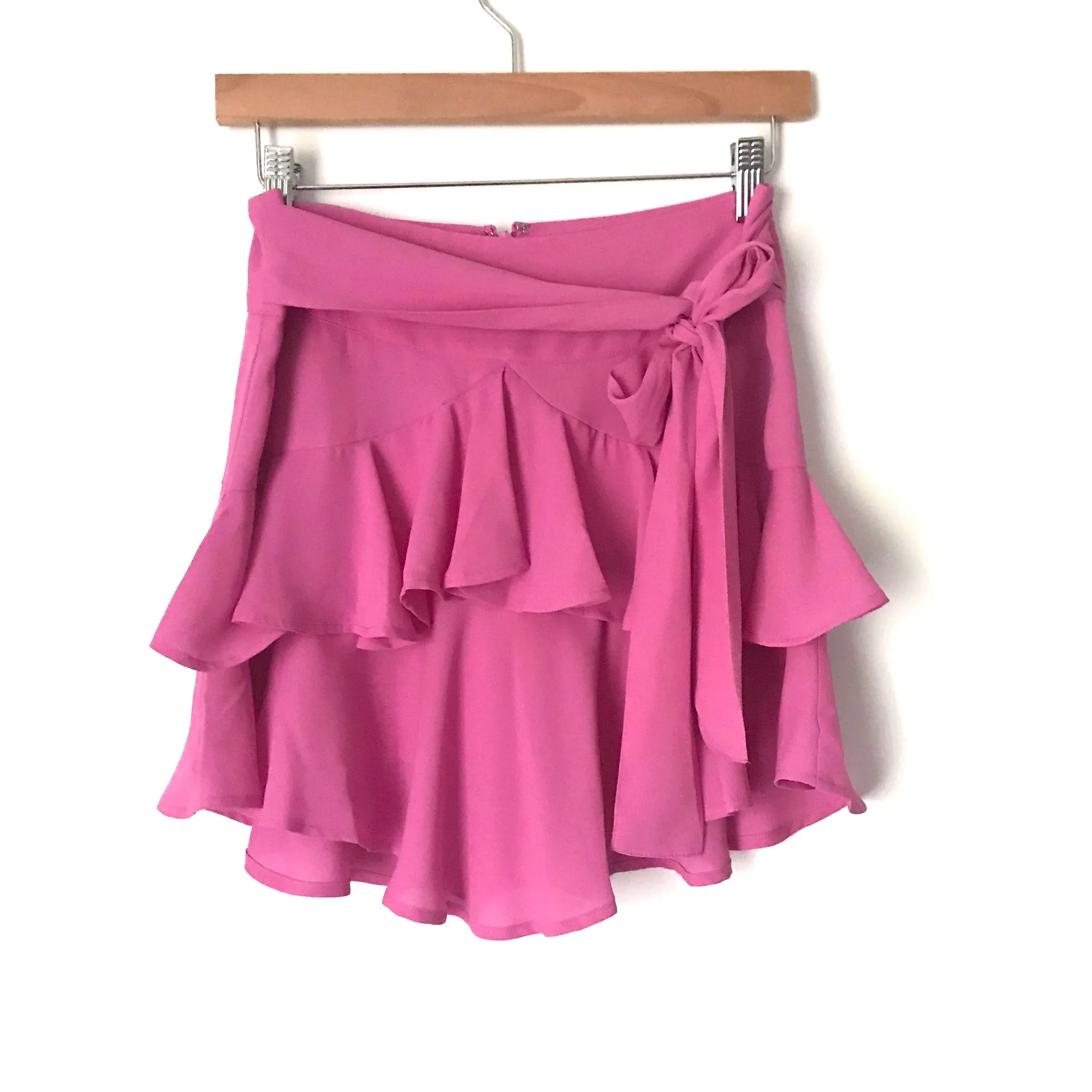 Express High Waisted Pink Ruffle Mini Skirt- Size 4