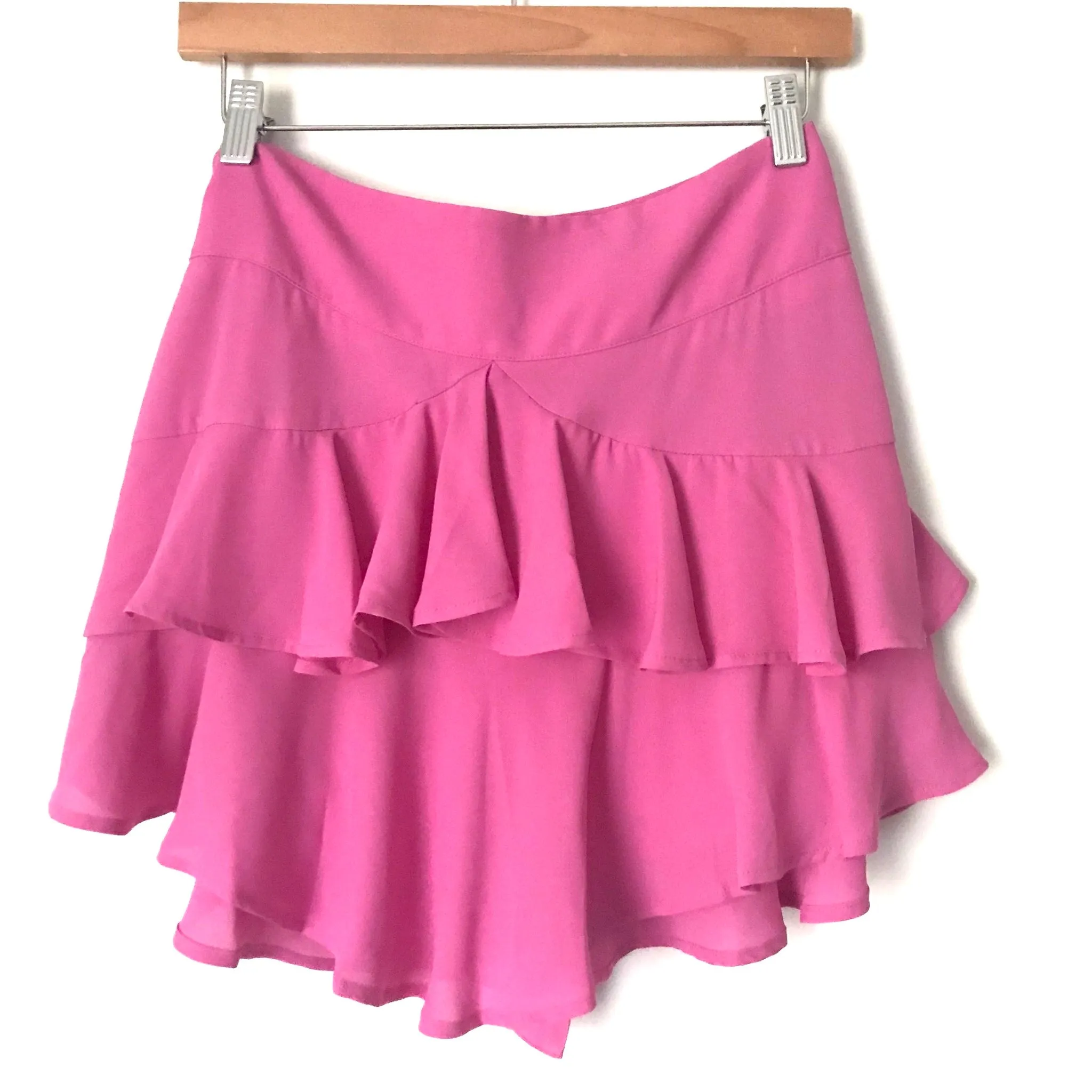 Express High Waisted Pink Ruffle Mini Skirt- Size 4