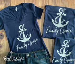 Family Cruise Shirt with Anchor, Script Personalized any text