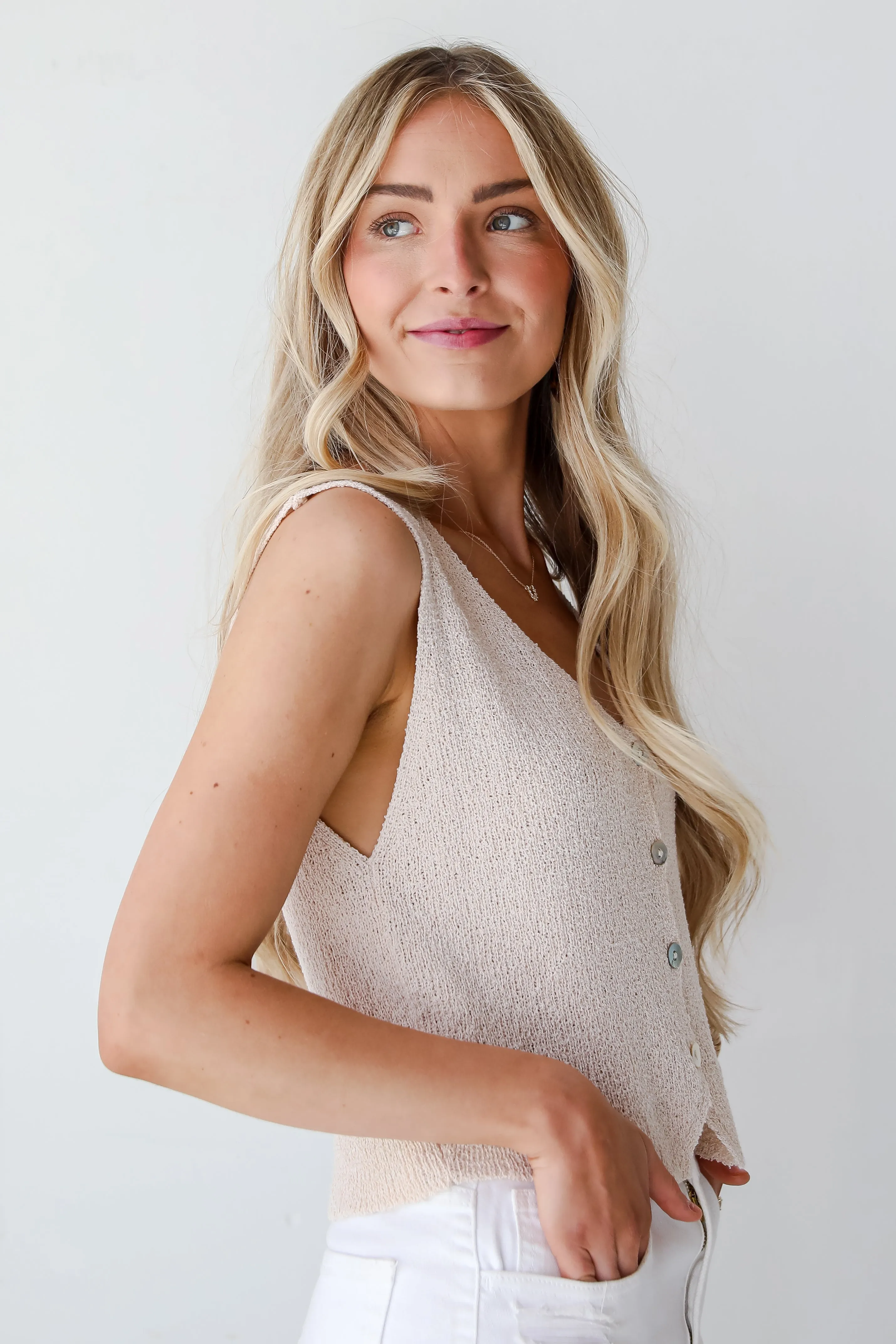 FINAL SALE - Precious Designs Natural Knit Tank