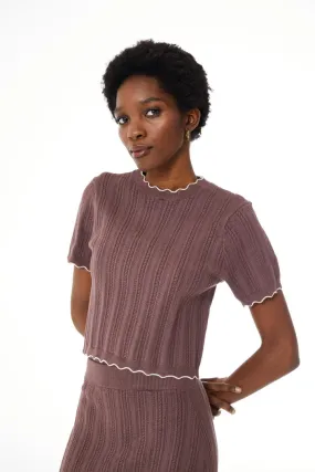 Find Me Now - Toddy Knit Top (Aubergine)