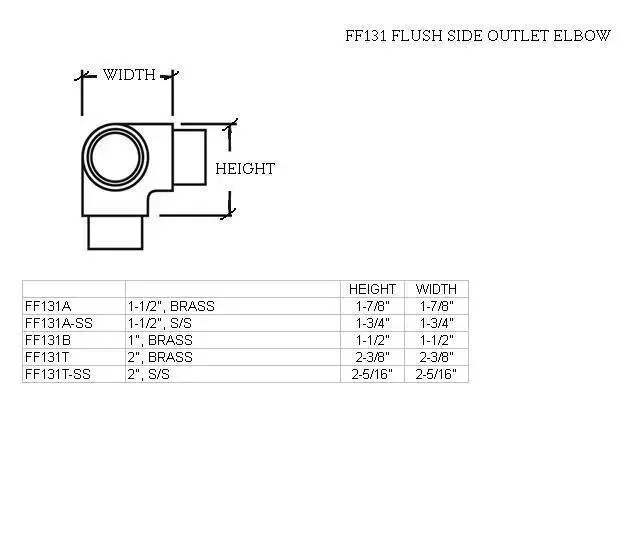 Flush Side Outlet Elbow for 1-1/2" Tubing