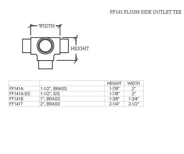 Flush Side Outlet Tee for 1-1/2" Tubing