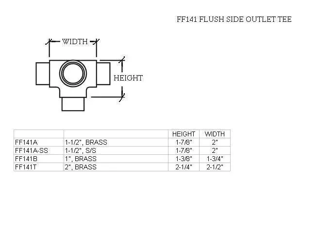 Flush Side Outlet Tee for 2" Tubing