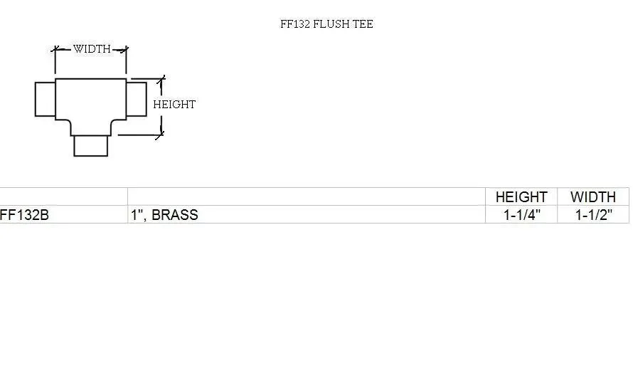 Flush Tee for 1" Tubing