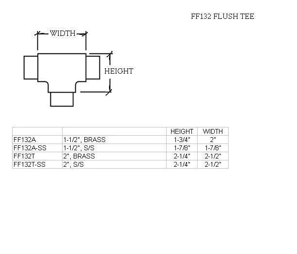 Flush Tee for 2" Tubing