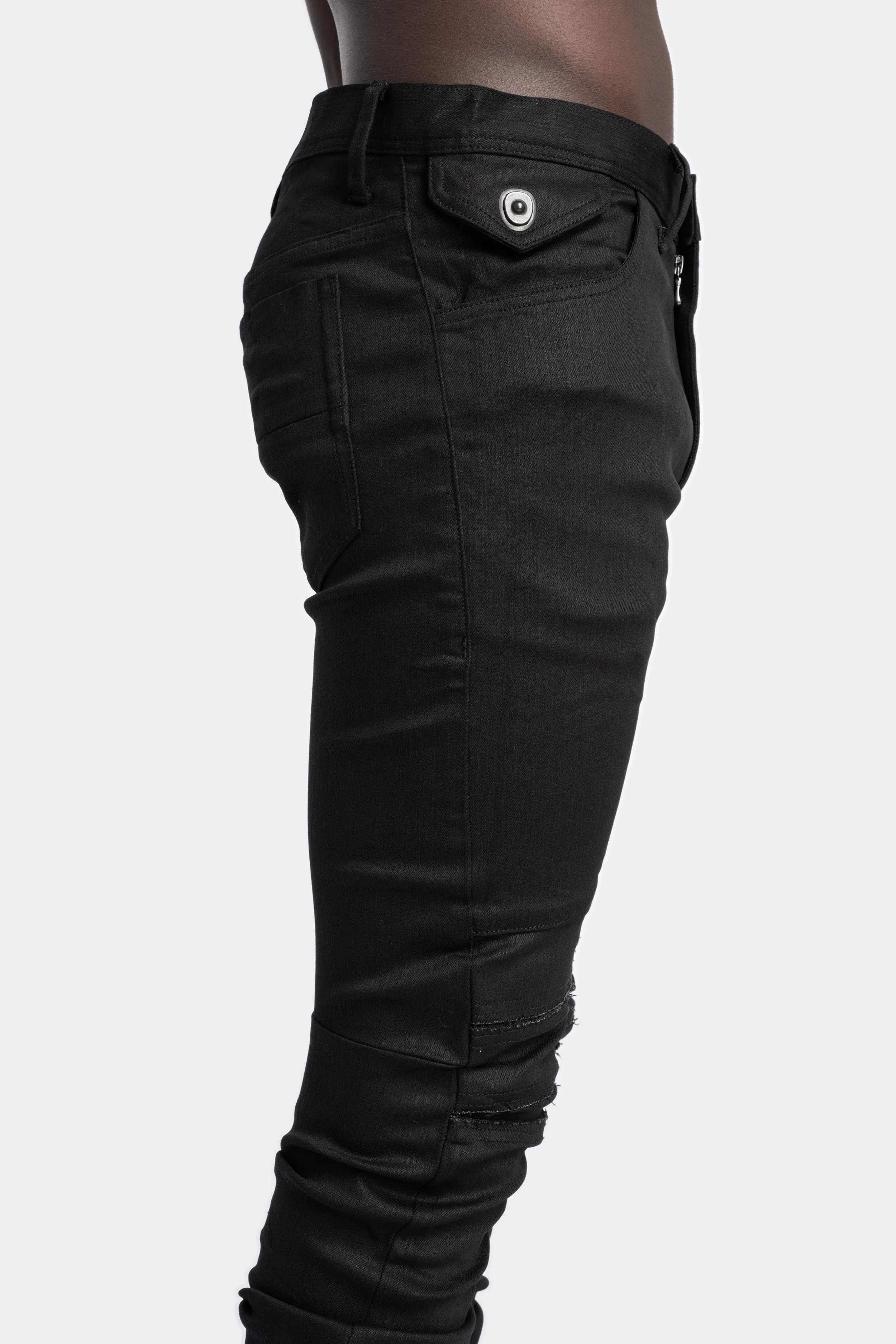 Folded split knee jeans