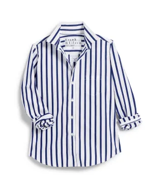 FRANK AND EILEEN - BARRY TAILORED BUTTON UP SHIRT IN NAVY STRIPE