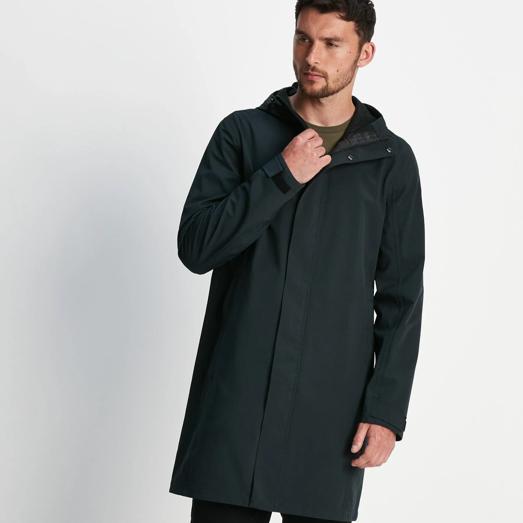 Glenton Mens Long Waterproof Jacket - Black