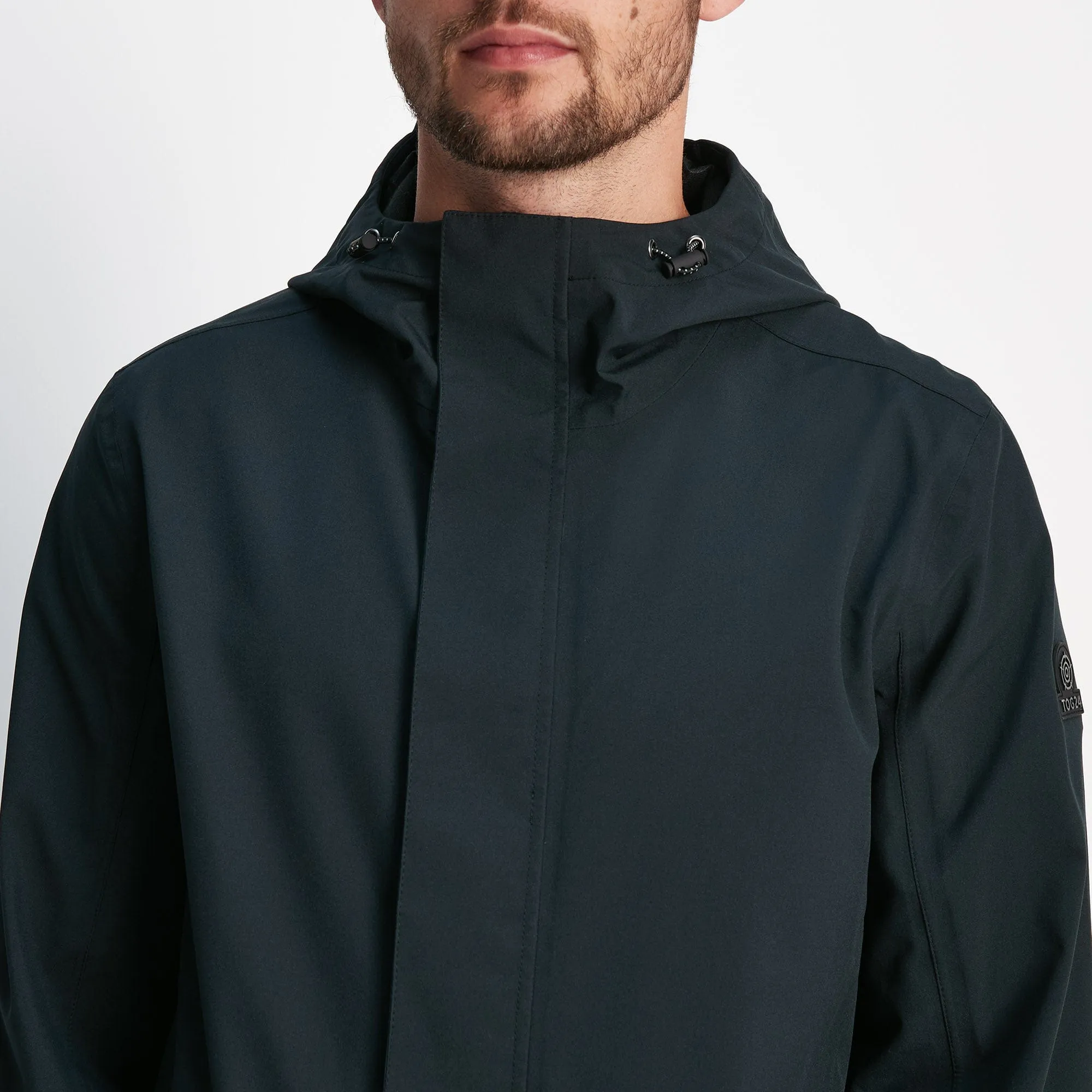 Glenton Mens Long Waterproof Jacket - Black