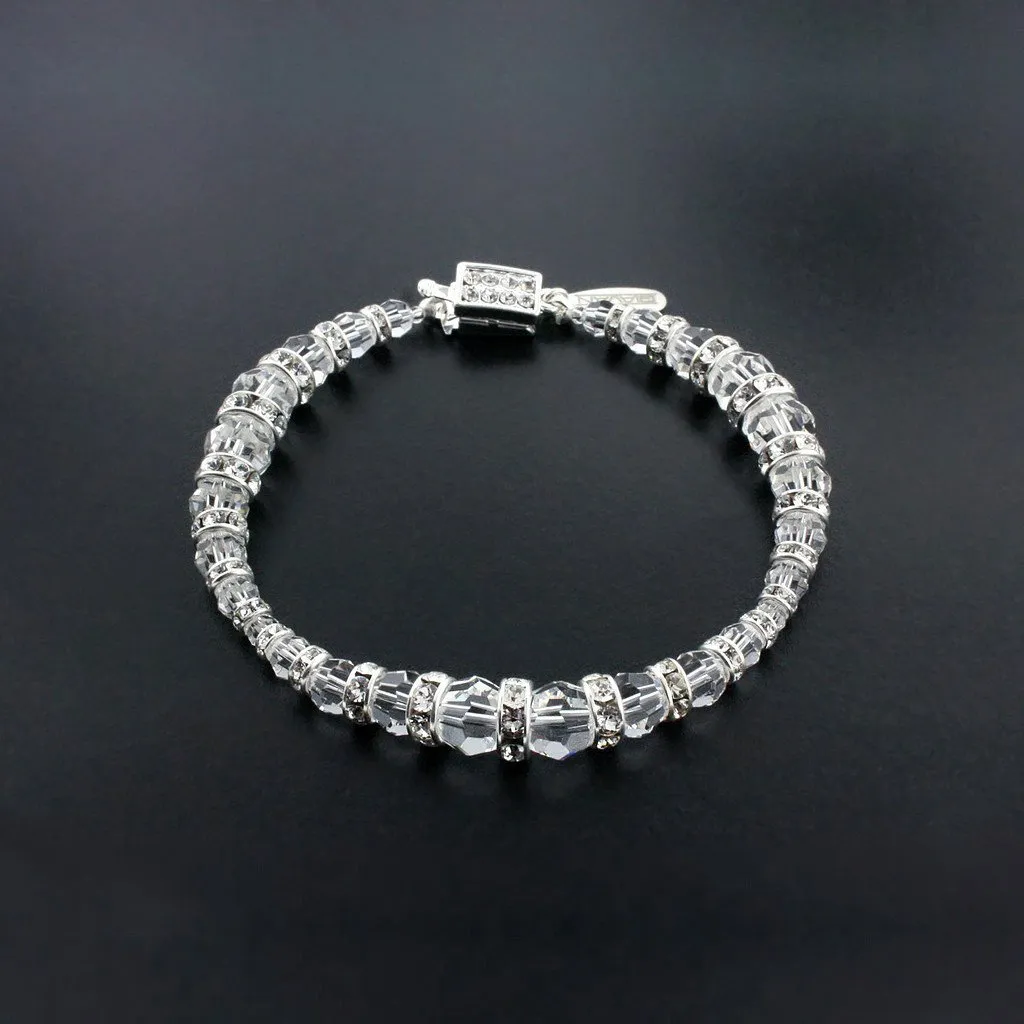 Graduated Crystal Bracelet with Rondelles