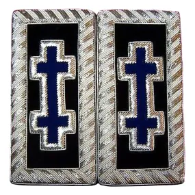 Grand Encampment Knights Templar Commandery Frock Coat Shoulder Board - Blue Bullion Embroidery