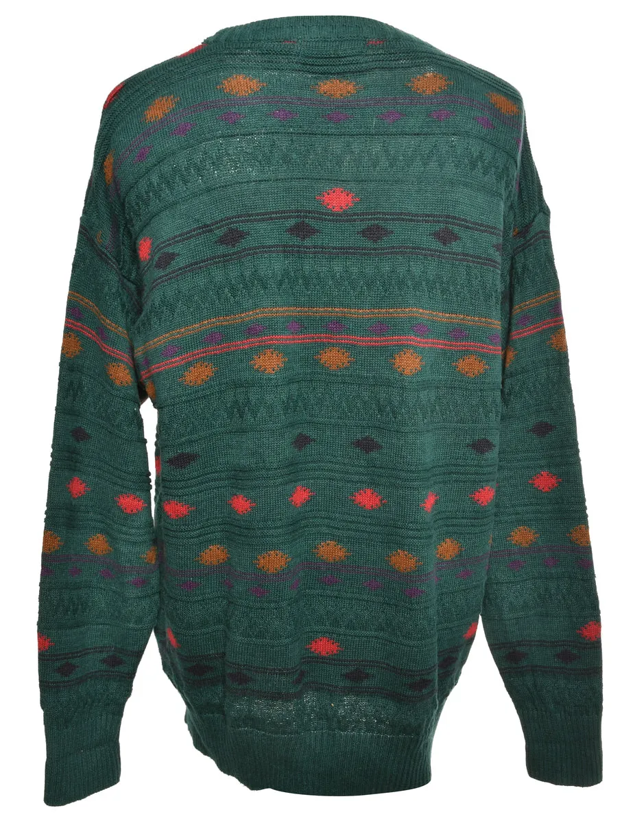 Green Long Sleeved Jumper - M