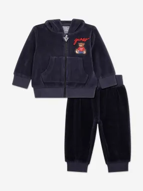 Guess Baby Boys Teddy Bear Logo Tracksuit in Blue