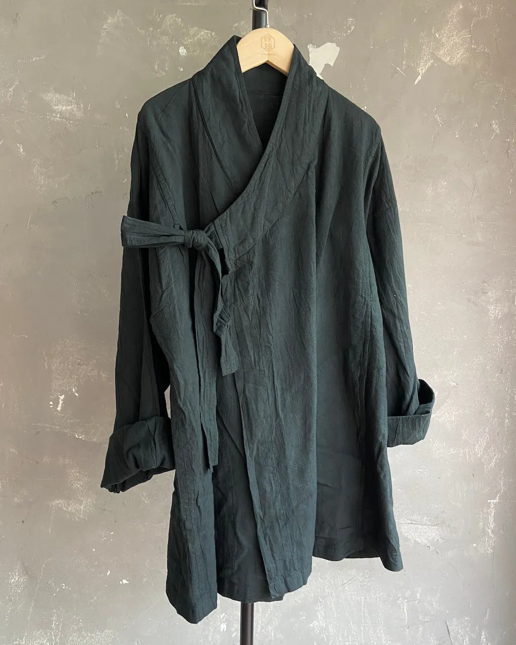 Hand Dyed Zen Style Samue Coat in Black