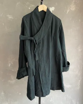 Hand Dyed Zen Style Samue Coat in Black