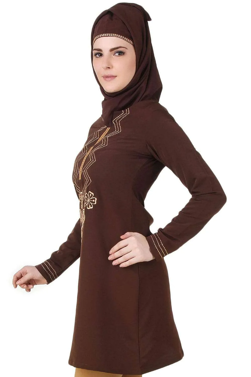 Hasna Brown Kashibo Tunic