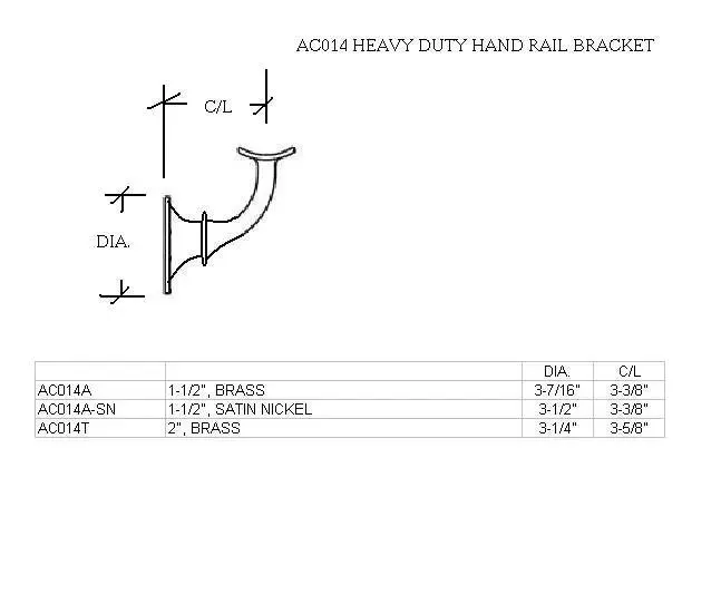 Heavy Duty Hand Rail Bracket for 1-1/2" Tubing