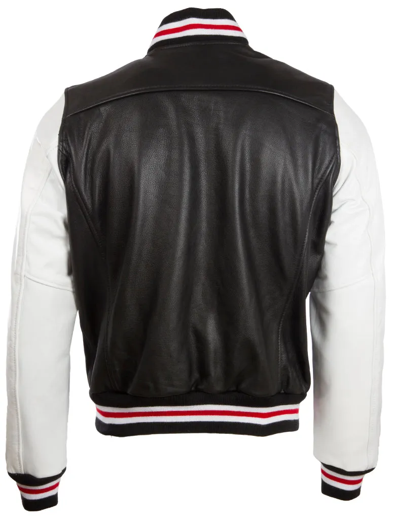 HGGT Men's Varsity Football Jacket - Black/White