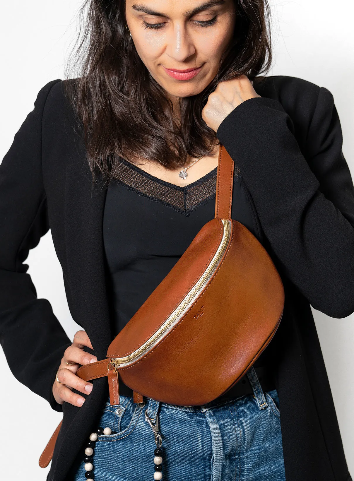 Hip Bag Can Cognac Gold