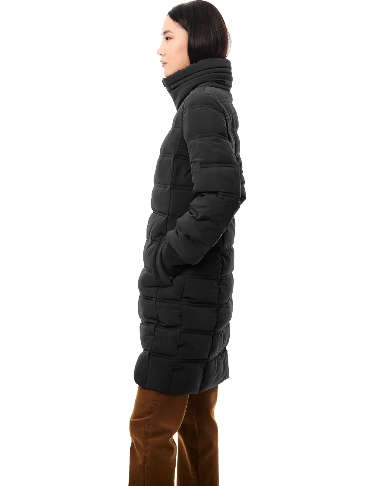 Horizontal Quilt Puffer Jacket - Black