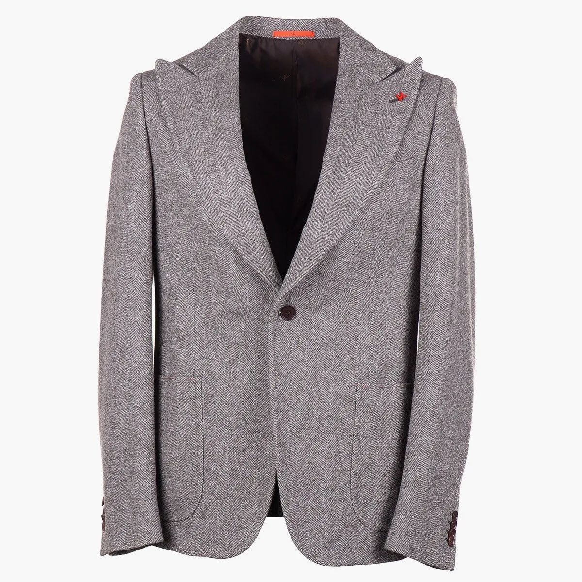 Isaia Soft-Woven Herringbone Sport Coat