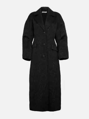 Jaya tailored coat in black seersucker cloque