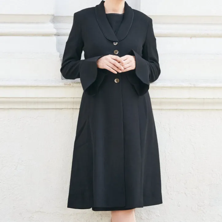 Jewel Tailored Wool Crepe Frock Coat