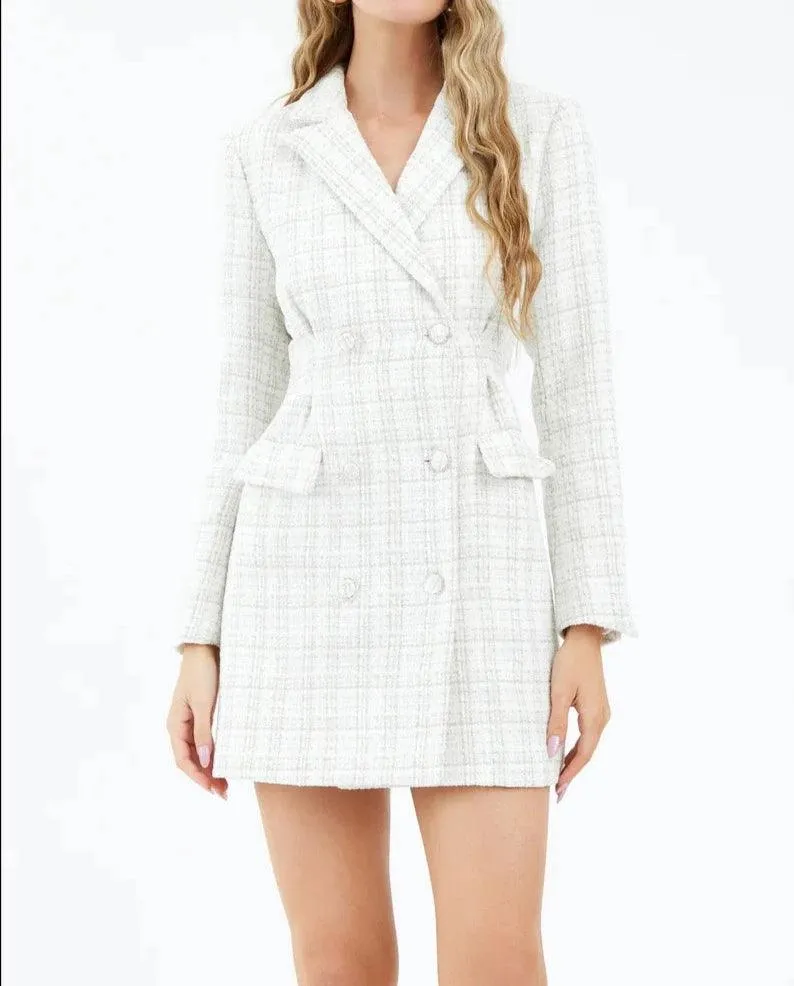 Juliane Tweed Crinched Blazer Dress