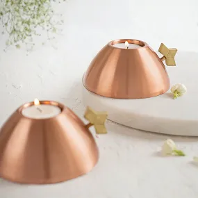 Kaju Copper Tea Light Holder (Single Piece)