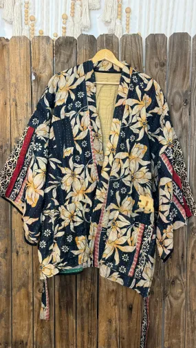 Kantha Reversible Kimono Coat - 001