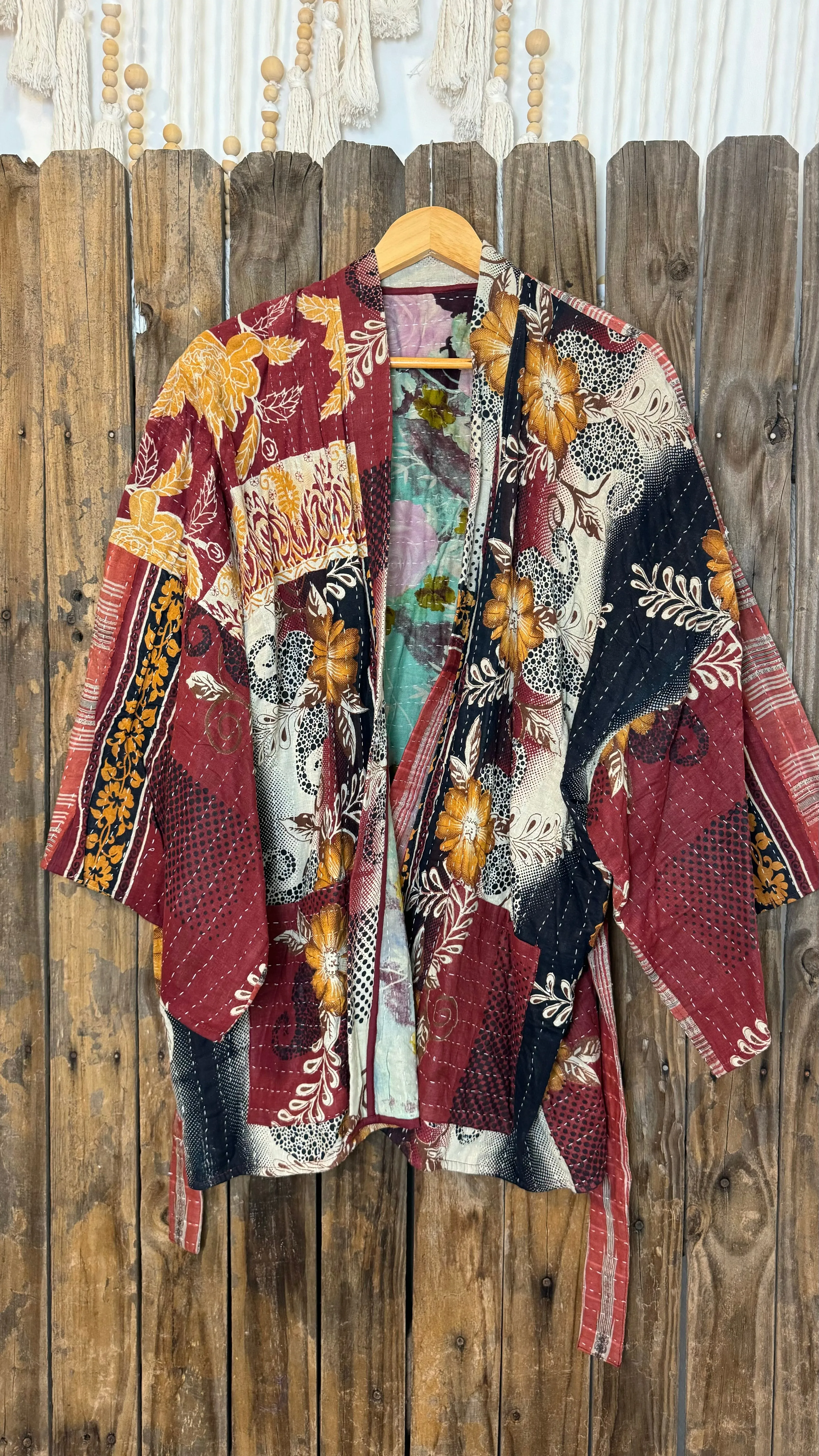 Kantha Reversible Kimono Coat - 006