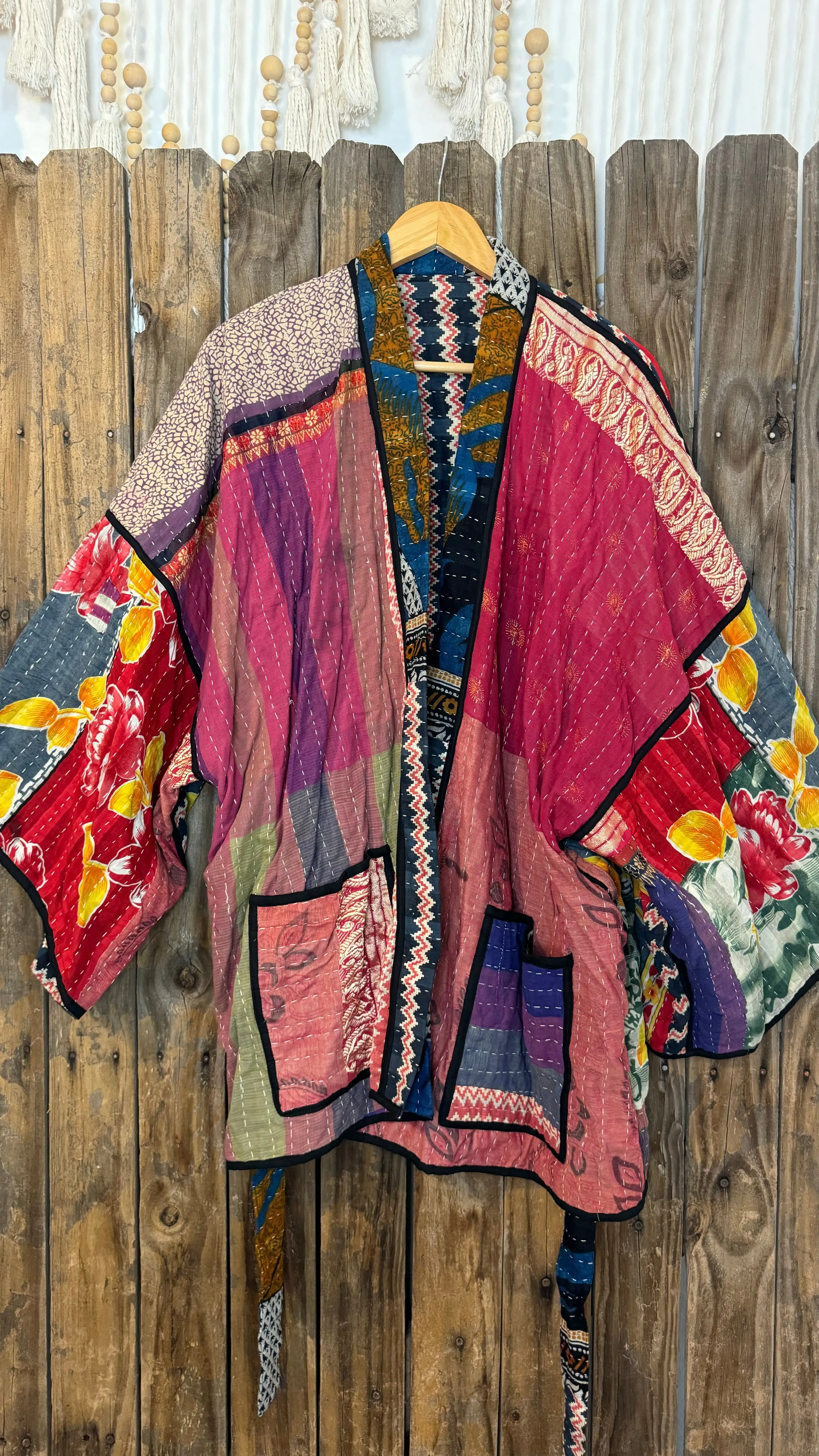 Kantha Reversible Kimono Coat - 017